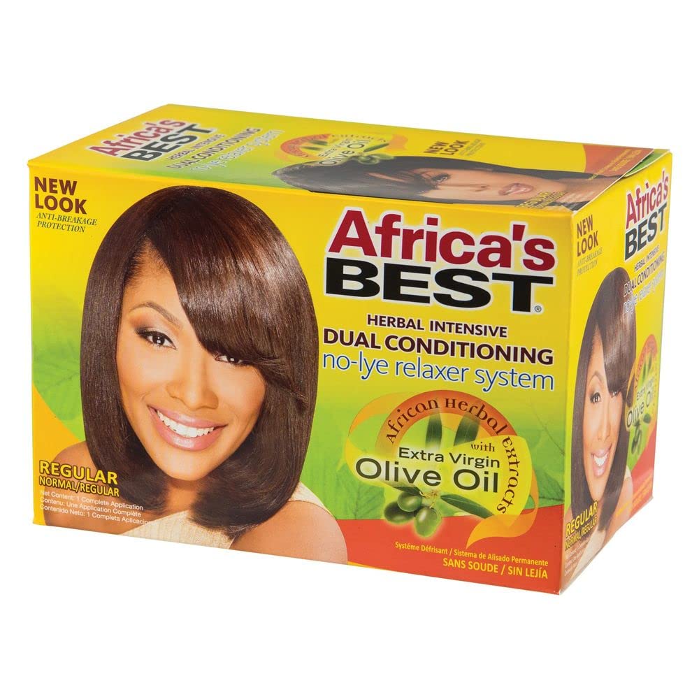 Africa's Best No-Lye Relaxer Kit, Dual conditioning, Herbal Intensive, Superior Straightening and the Very Best Nourishment, Designed for Normal Hair Textures Find Your New Look Today!