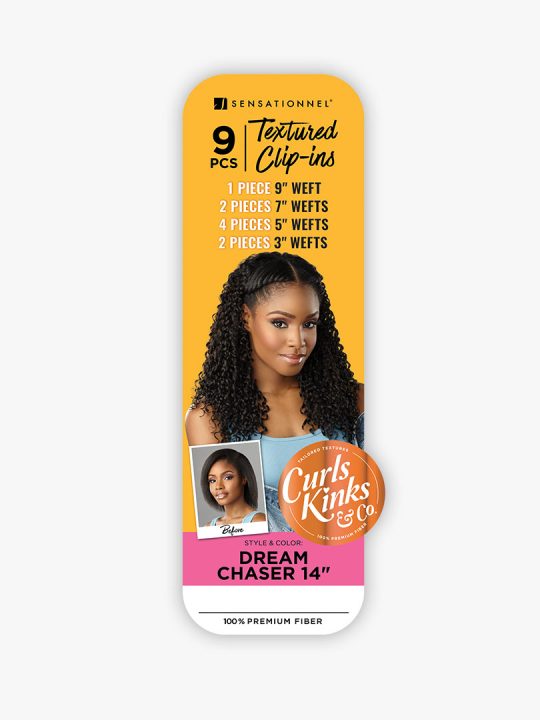Sensationnel CLIP-IN DREAM CHASER 14″ 100% Premium Fiber, Clip-ins, Curls Kinks & Co, Natural Hair Style, Textured Clip-ins