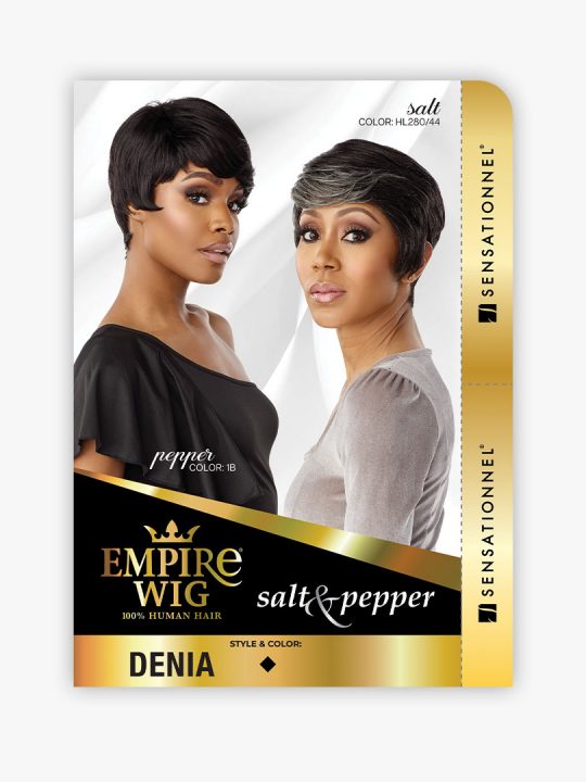 Sensationnel DENIA 100% Human Hair, Empire, Empire wig, Salt&Pepper, Special Gray Colors, Trendy Natural Look