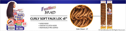 2X SOFT CURLY FAUX LOC 18" (4-Pack, 1) - FreeTress Synthetic Crochet Braid