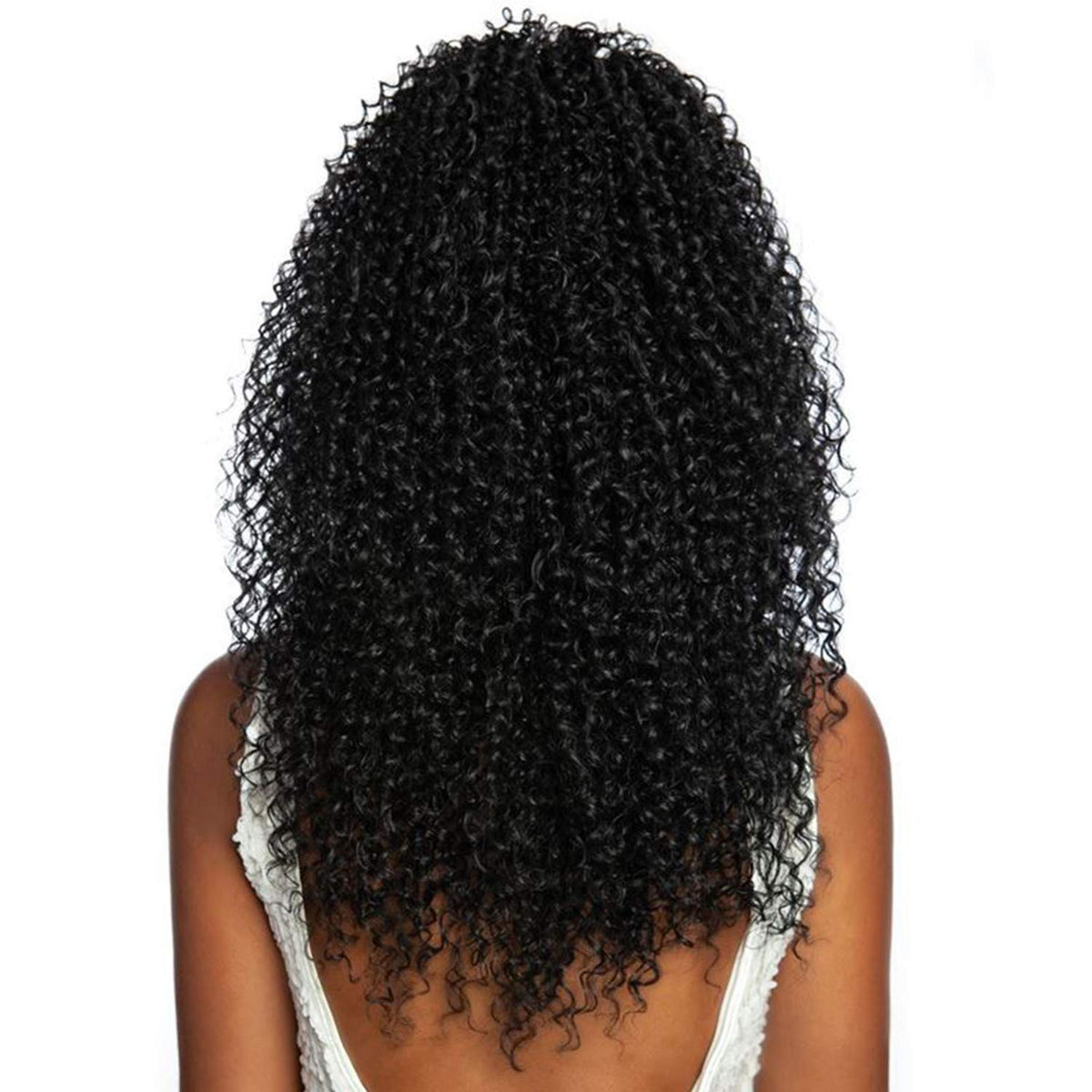 Mane Concept Human Hair Blend Ponytail Brown Sugar Key Curl Wrap N Tie 20" (1B)