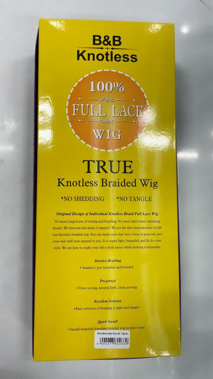 B&B KNOTLESS BRAIDED 100% FULL LACE WIG - MICRO BOHO WATER WAVE 26" - T1B/118