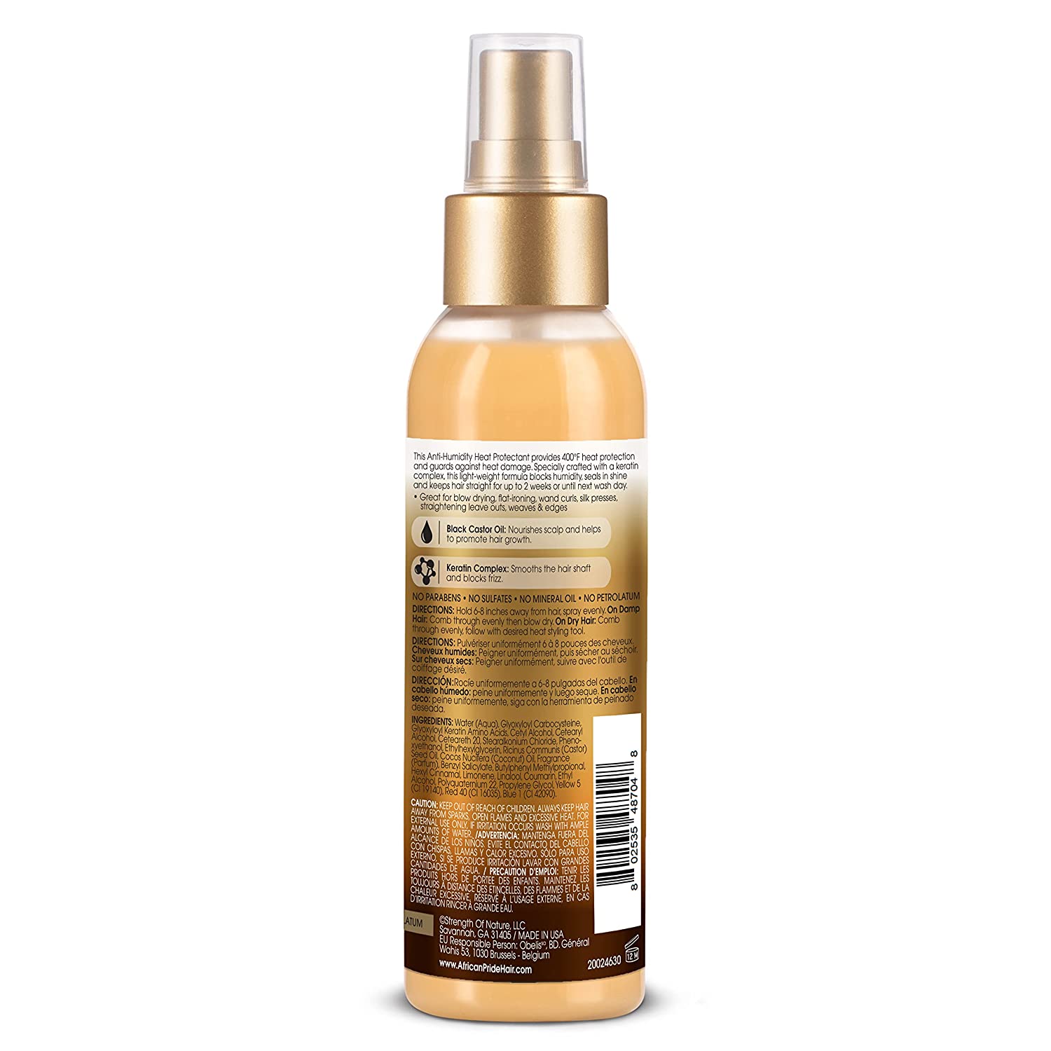 African Pride Black Castor Miracle Anti-Humidity Heat Protectant Spray Find Your New Look Today!