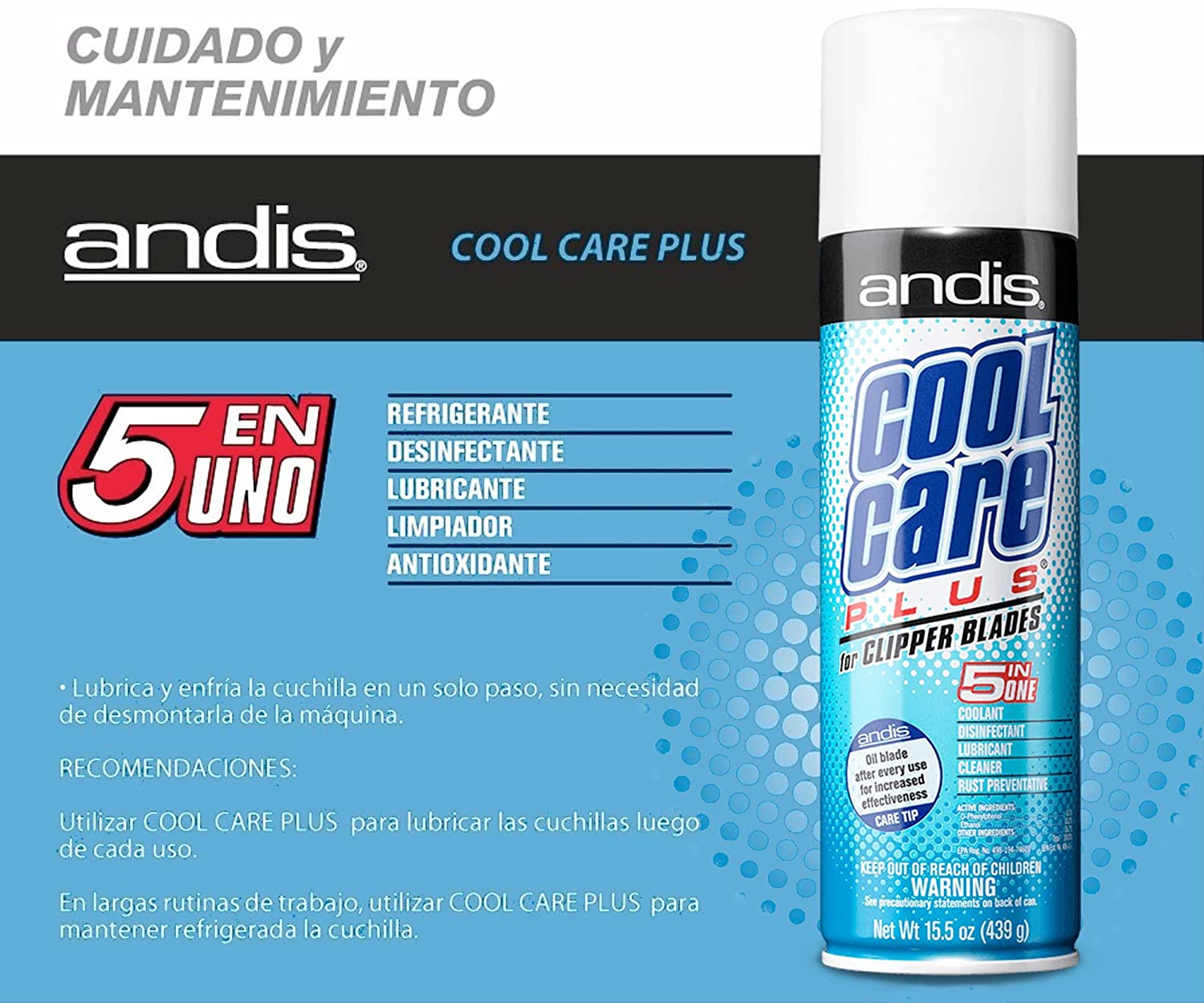 Andis 12750 Cool Care Plus, 15.5 oz Find Your New Look Today!