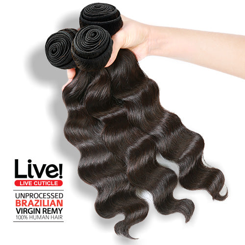 Live! Unprocessed Brazilian Virgin Remy Human Hair Weave Ocean Wave [12"-22"]