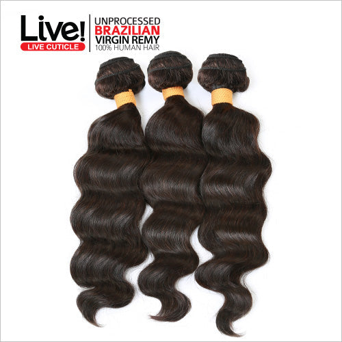 Live! Unprocessed Brazilian Virgin Remy Human Hair Weave Ocean Wave [12"-22"]