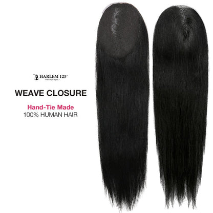 Harlem125 Human Hair Weave Hand-Tie Made 2"x4" Closure