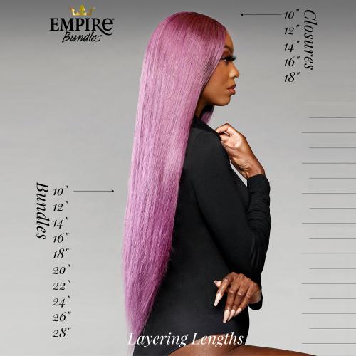 Sensationnel Virgin Human Hair Weave Empire Bundle 4X4 HD Lace Closure 10A Straight (10-18")