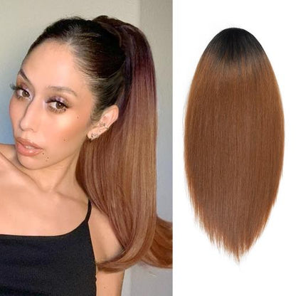 Instant Glitz Synthetic Drawstring Ponytail Straight 18"