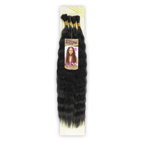 Janet Collection Human Hair Blend Crochet Braids Encore La Vie Wet N Wavy Super French Bulk 4Pcs (16-18")