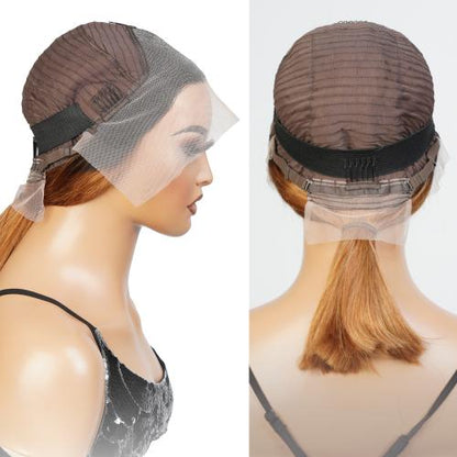 UpScale 100% Human Hair Glueless Pre Plucked 13x4 Lace Frontal Wig Ombre Honey Blonde Bob 14"