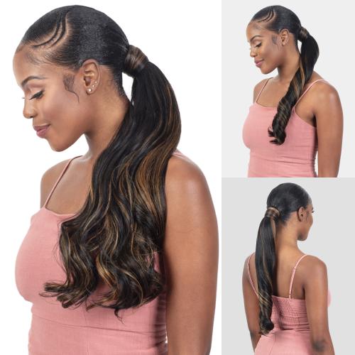 Milky Way Organique Pony Pro Easy Wrap Around Ponytail French Roll Wave 24"