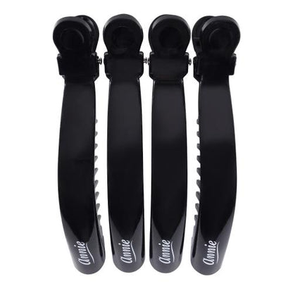 Annie Shark Clips Black 4.5" 4ct