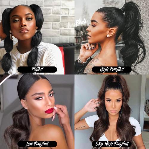 Instant Glitz Synthetic Drawstring Ponytail Straight 28"