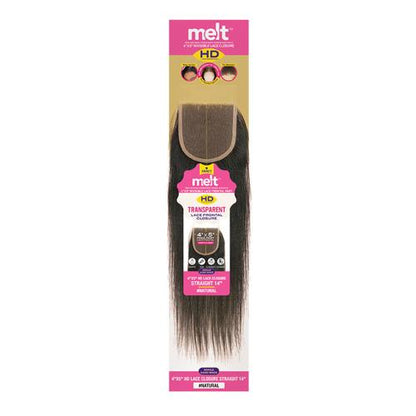 Janet Collection Natural Virgin Remy Human Hair Melt 4X5 HD Lace Closure Straight (10"-14")