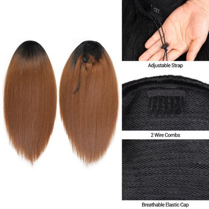 Instant Glitz Synthetic Drawstring Ponytail Straight 18"