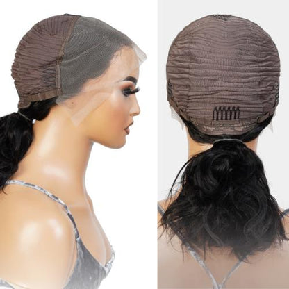 UpScale 100% Human Hair Pre Plucked 13x4 Lace Frontal Wig Bob 12"
