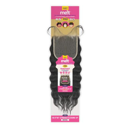Janet Collection Melt Natural Virgin Remy Human Hair With Whole Hand Made 6X6 HD Lace Frontal Closure S/French (10"-18")