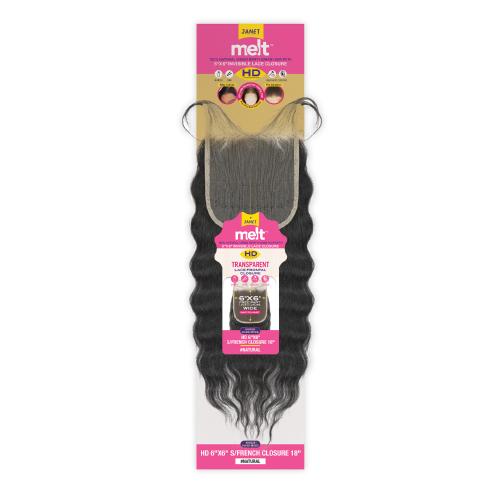 Janet Collection Melt Natural Virgin Remy Human Hair With Whole Hand Made 6X6 HD Lace Frontal Closure S/French (10"-18")