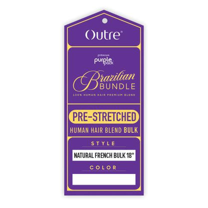 Outre Human Hair Blend Braids Premium Purple Pack Brazilian Bundle Pre-Stretched Natural French Bulk (18-24")