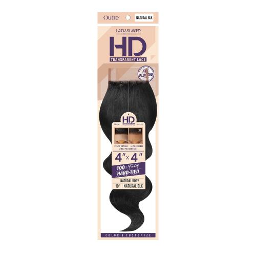 Outre Unprocessed Bundle Hair Laid N Slayed 4X4 HD Lace Closure Natural Body (10"-14")