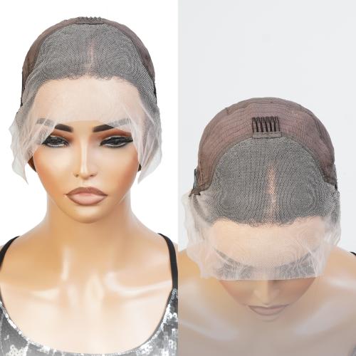 UpScale 100% Human Hair Glueless Pre Plucked 13x4 Lace Frontal Wig Ombre Honey Blonde Bob 14"
