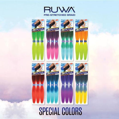 BOX DEAL Sensationnel Synthetic Hair Braids XPRESSION 3X Ruwa Pre-Stretched Braid 24" (70 packs/box)