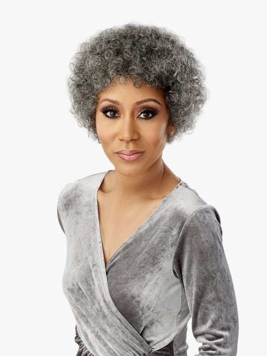Sensationnnel BLISS 100% Human Hair, Empire, Empire wig, Salt&Pepper, Special Gray Colors, Trendy Natural Look