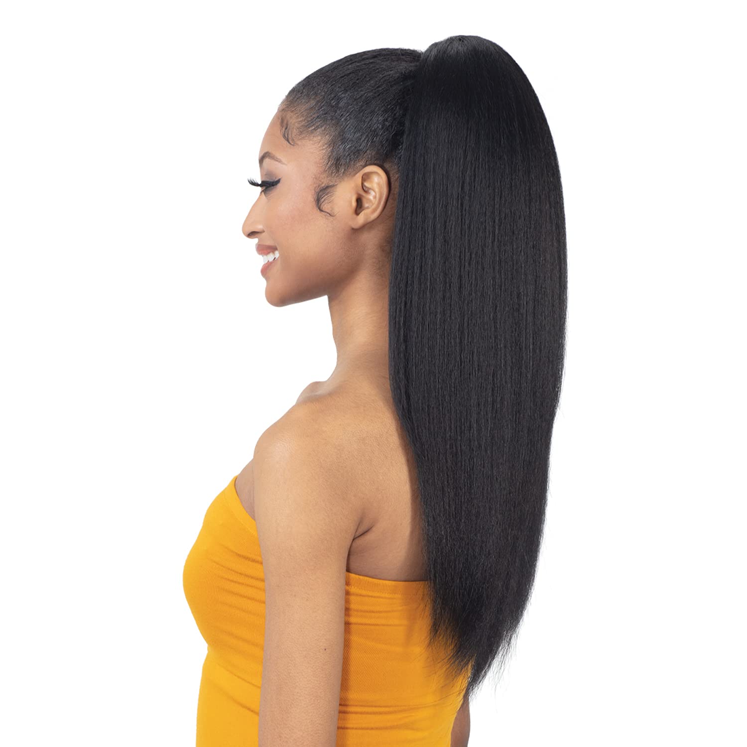 FREE TRESS EQUAL Half Wig Drawstring Full Cap Natural Me Natural Pressed Yaky (2) Find Your New Look Today!