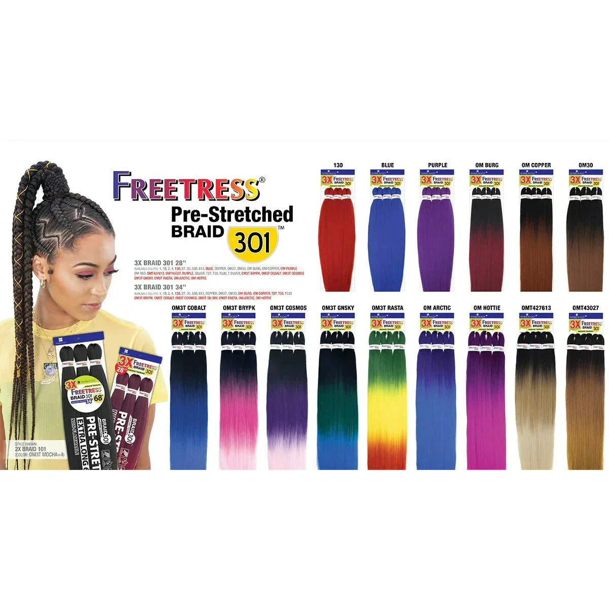 FREETRESS: 3X BRAID 301 28'' PRE-STRETCHED BRAIDING HAIR Find Your New Look Today!