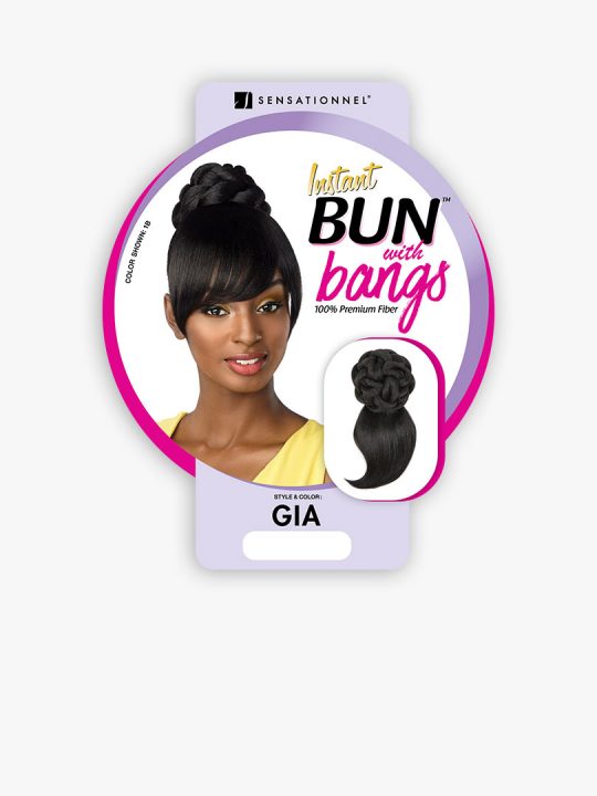 Sensationnel GIA Braided bun style with side bang