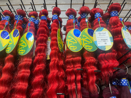 RIO 100% BRAZILLIAN REMY VIRGIN HUMAN HAIR - 3 BUNDLE DEAL - RED