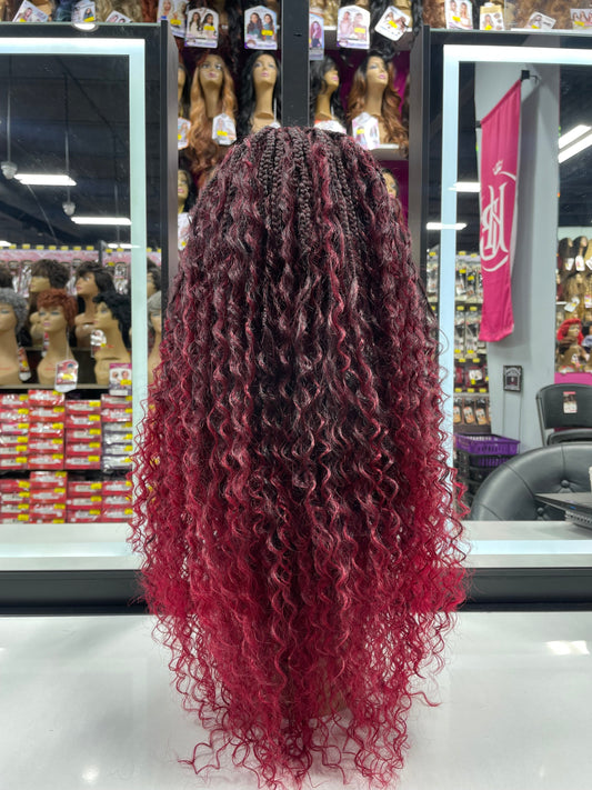 B&B KNOTLESS BRAIDED 100% FULL LACE WIG - MICRO BOHO WATER WAVE 26" - T1B/118