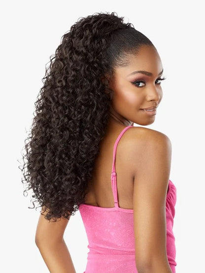 Sensationnel IWD 15 ½ wig, 100% Premium Fiber, Drawstring cap, Half Wig, Heat Resistant Fiber, Instant Drawstring, Ponytails, Updo