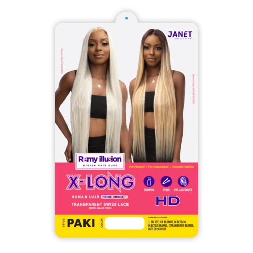 Janet Collection Human Hair Blend HD Swiss Lace Front Wig Remy Illusion X-Long Paki Find Your New Look Today!