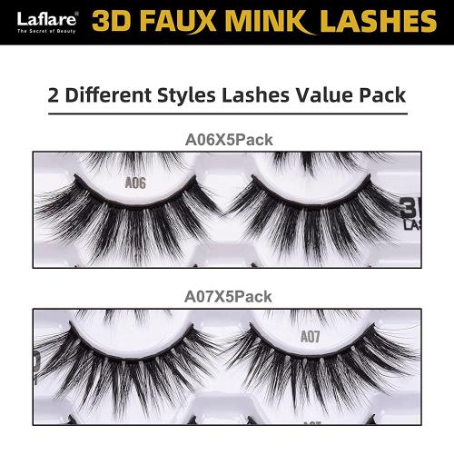 Laflare 3D Faux Mink Eyelashes Jumbo Pack 10 Pairs Find Your New Look Today!