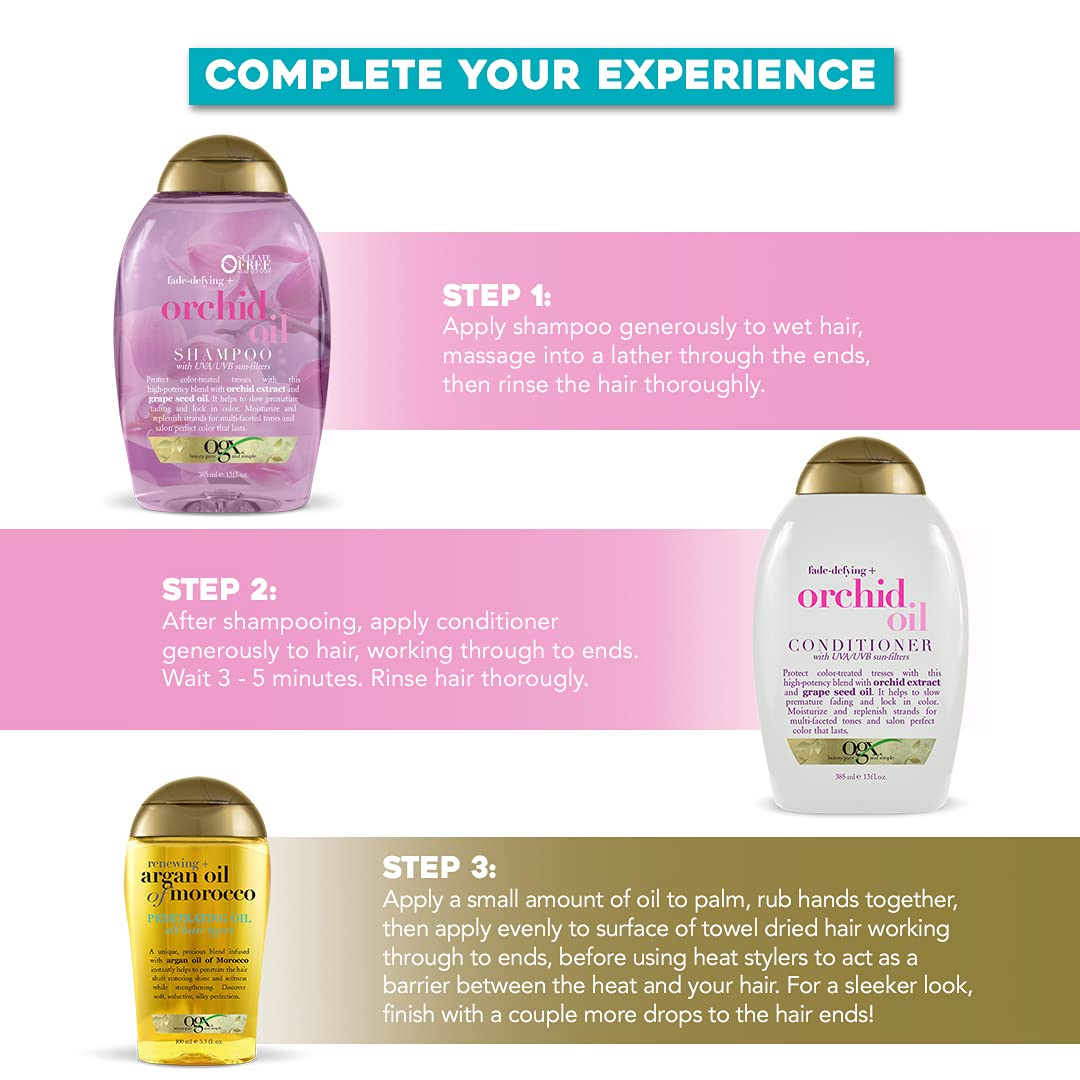 OGX Fade-Defying Orchid Oil Conditioner with UVA/UVB Sun Filters, 13 Ounces Find Your New Look Today!