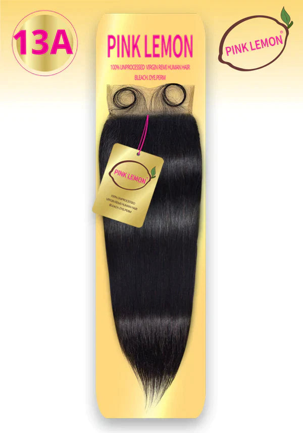 PINK LEMON - 4x4" 13A Full Lace Closure STRAIGHT (100% Human)