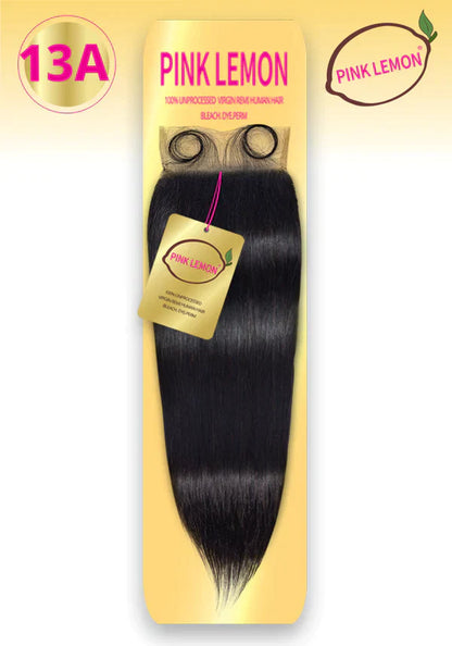 PINK LEMON - 4x4" 13A Full Lace Closure STRAIGHT (100% Human)