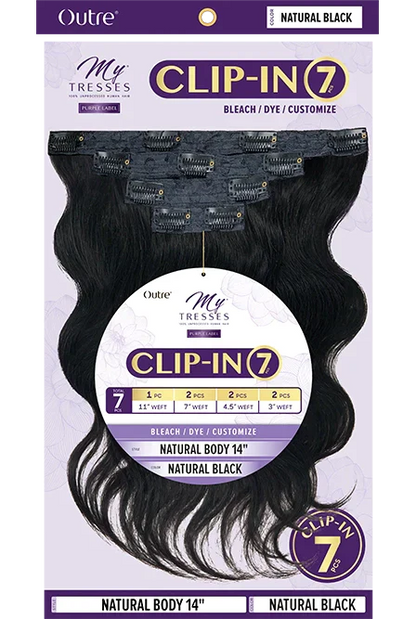 OUTRE MY TRESSES 100%UNPROCESSED HUMAN HAIR -CLIP-IN 7PCS- NATURAL BODY