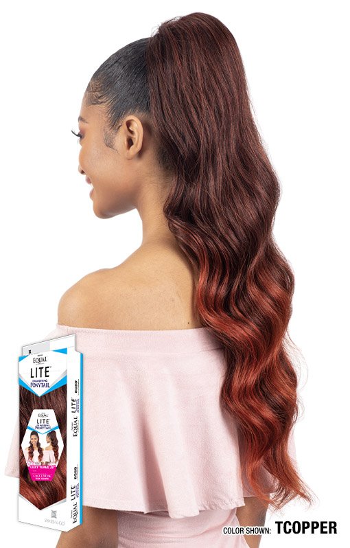 SHAKE-N-GO FREETRESS LITE DRAWSTRING PONYTAIL - LUXY WAVE 28"