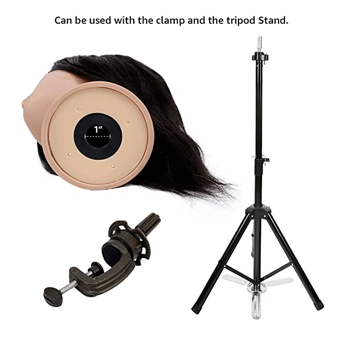 STUDIO LIMITED 100% Human Hair Mannequin Head Cosmetology Barber Salon Practice Mannequin Personal Student Tool (10'' Female) Find Your New Look Today!