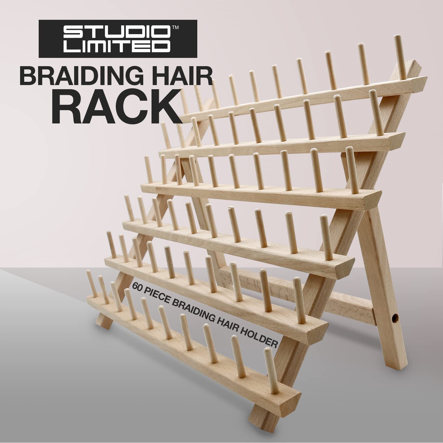 STUDIO LIMITED Braiding Hair Rack, 60 Spool Wooden Braiding Hair Holder, Thread Rack for Sewing, Quilting, Embroidery, Hanging Accessories Find Your New Look Today!