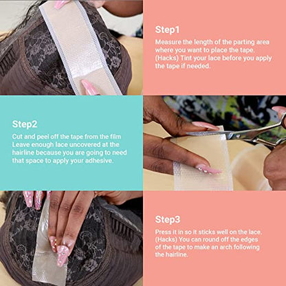 STUDIO LIMITED Lace Wig Grids and Knots Eraser Silicone Melting Tape, Bye Bye Lace Grid HD Natural Hide Cover Skinlike Durable Breathable Reusable Ultra-Thin Non-Slip Tape (Clear) Find Your New Look Today!