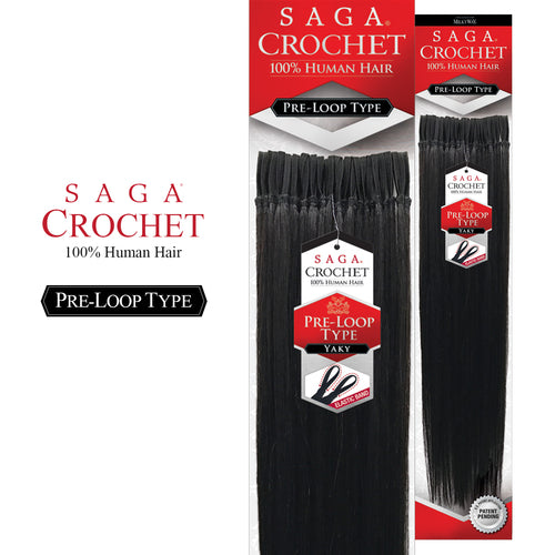 Saga Human Hair Crochet Braids Pre Loop Type Yaky