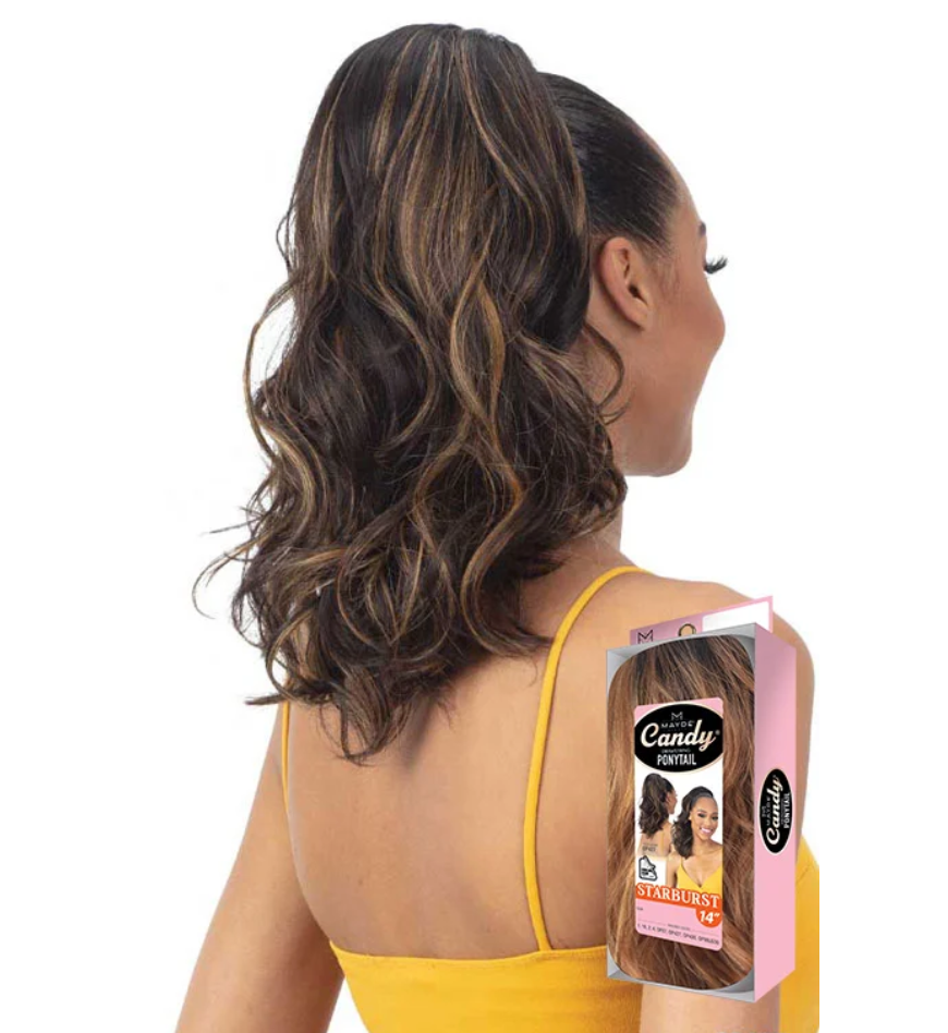 MAYDE BEAUTY CANDY DRAWSTRING PONYTAIL - STARBURST 14"
