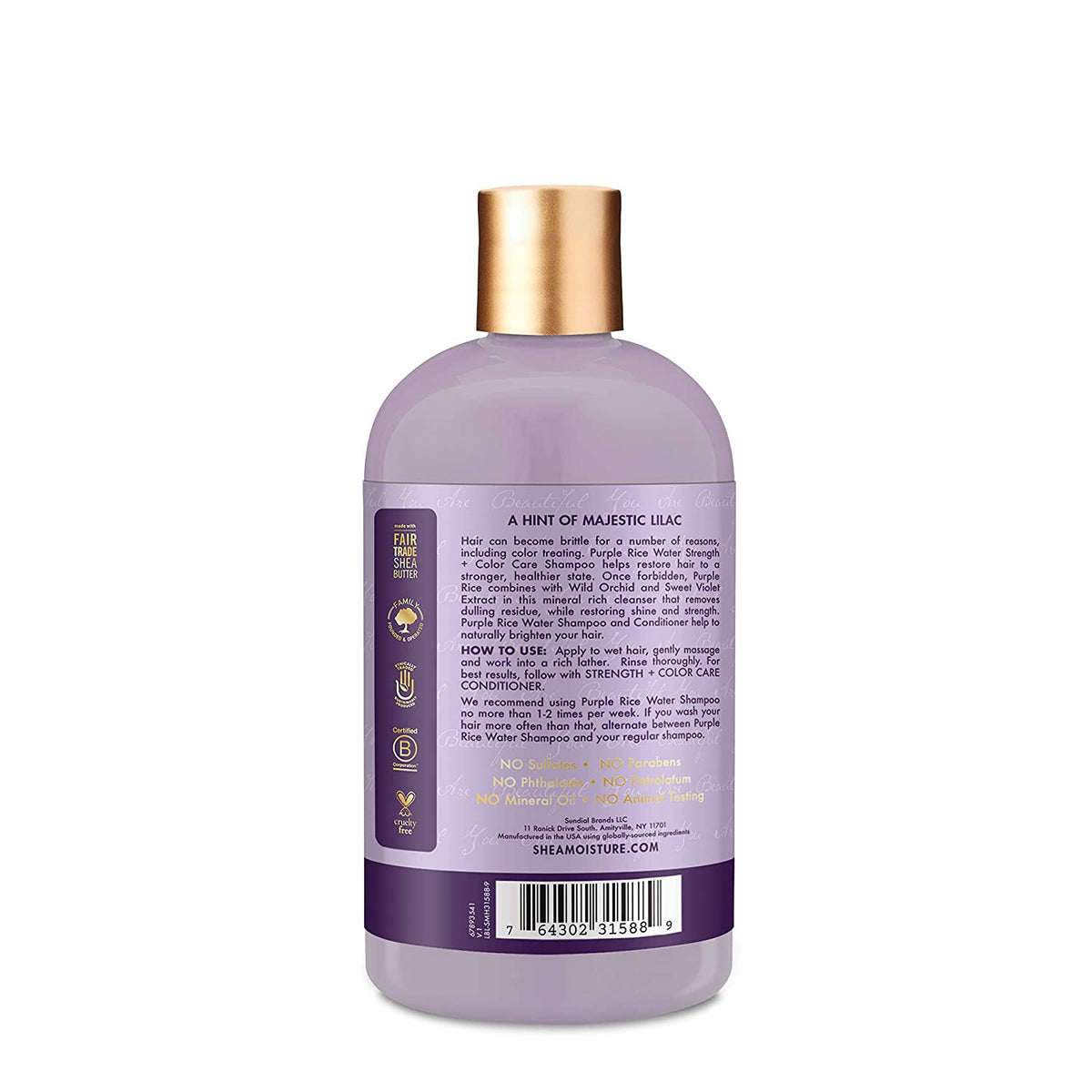 SheaMoisture Purple Rice Water Strength + Color Care Shampoo for Damaged Hair 13.5 fl ounce Find Your New Look Today!