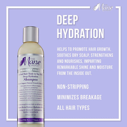 The Mane Choice Heavenly Halo Herbal Hair Tonic & Soy Milk Deep Hydration Shampoo Find Your New Look Today!