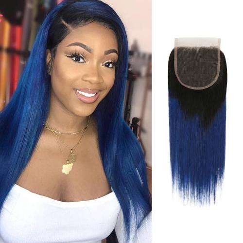 Uniq Hair 100% Virgin Human Hair Brazilian Bundle Hair Weave 4X4 Closure 7A Straight #OTBLUE Find Your New Look Today!