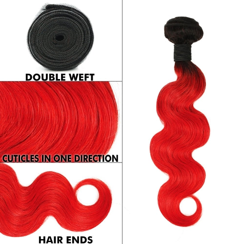 Uniq Hair 100% Virgin Human Hair Brazilian Bundle Hair Weave 7A Body + 4X4 Closure#OTRED Find Your New Look Today!